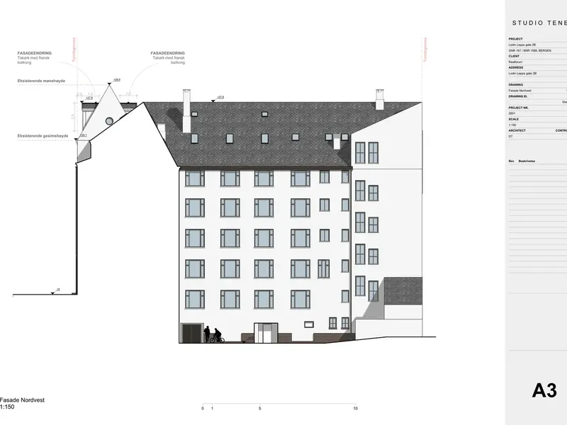 Fasade fra byggesøknad
