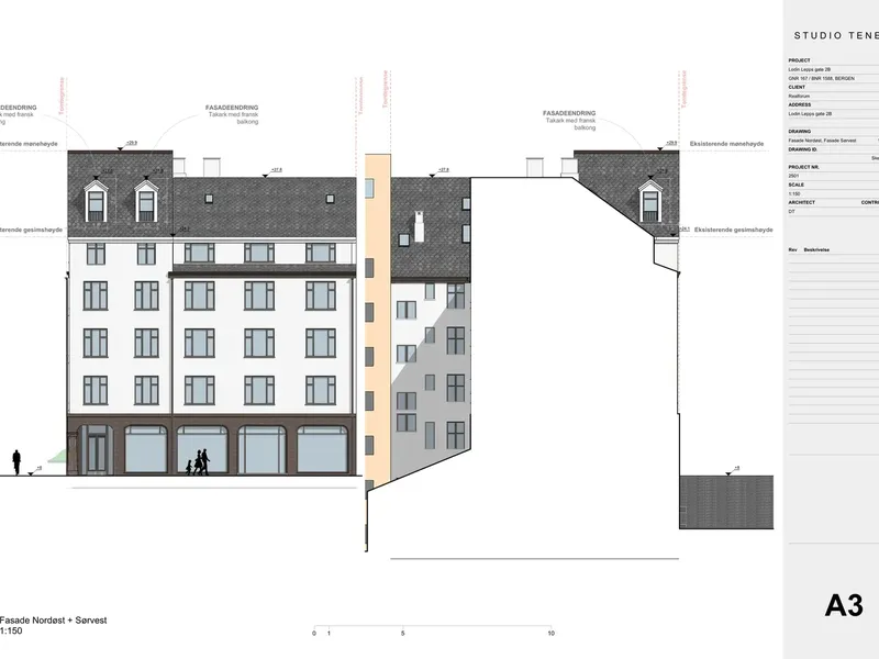 Fasade fra byggesøknad