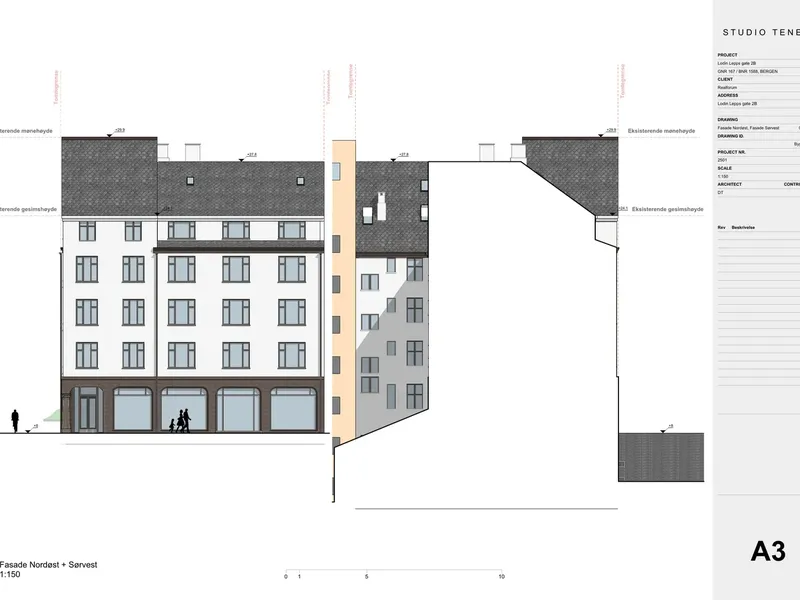 Fasade fra byggesøknad