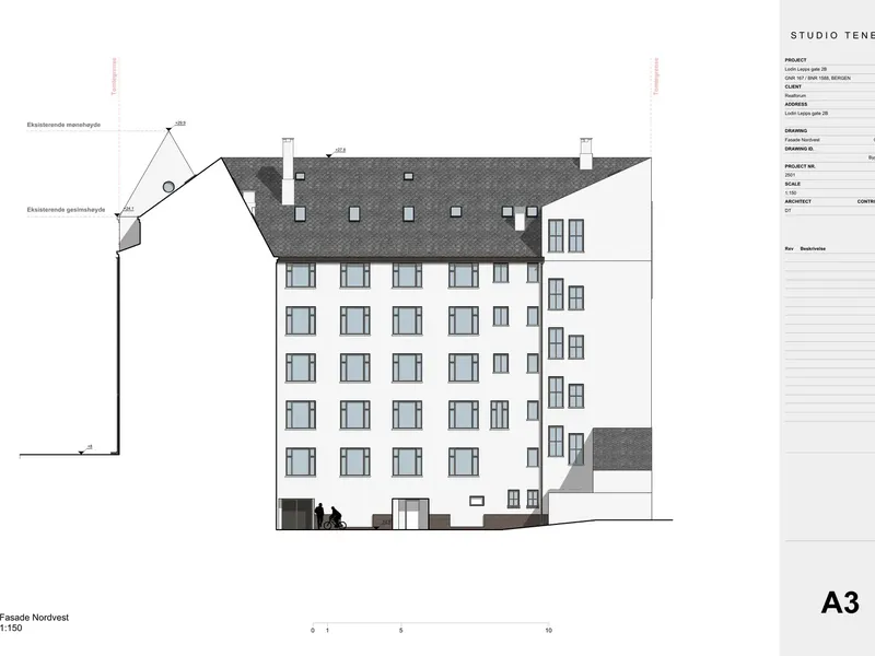 Fasade fra byggesøknad