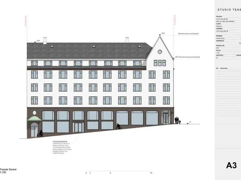 Fasade fra byggesøknad