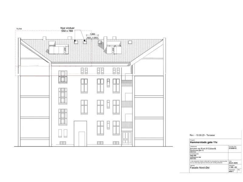 Fasade fra byggesøknad