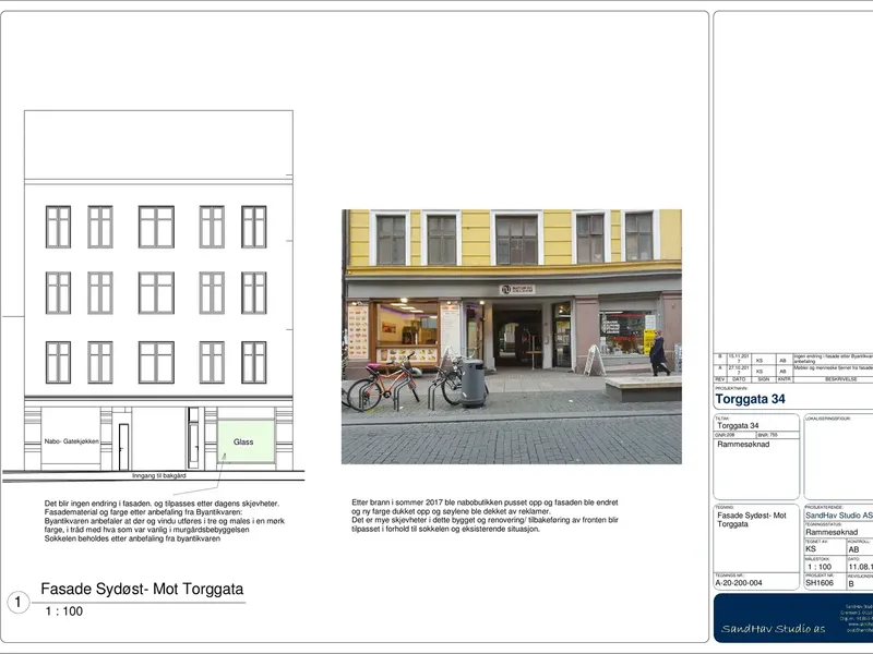 Fasade fra byggesøknad