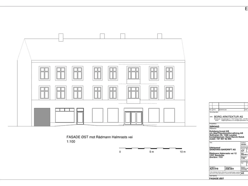 Fasade fra byggesøknad