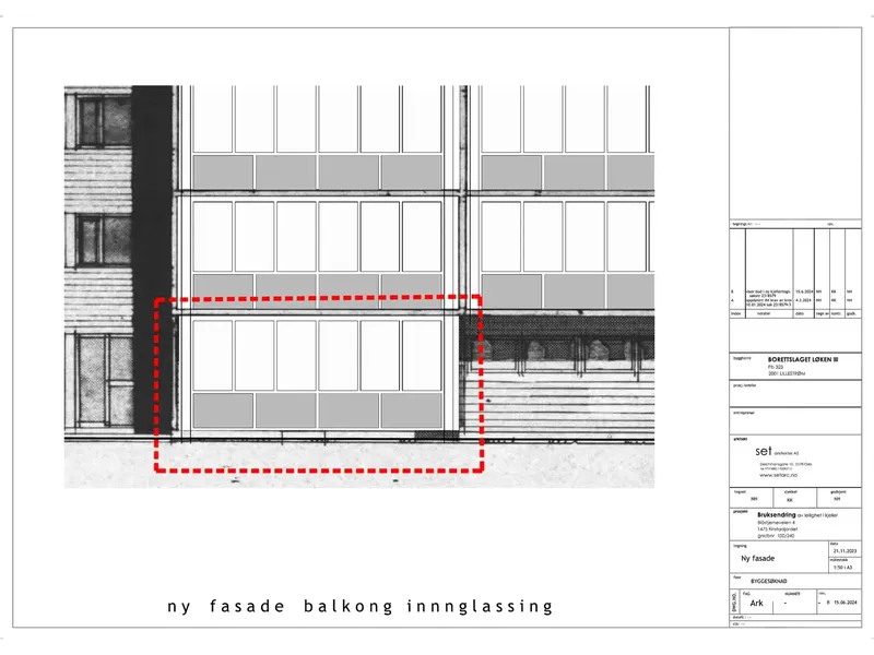 Fasade fra byggesøknad