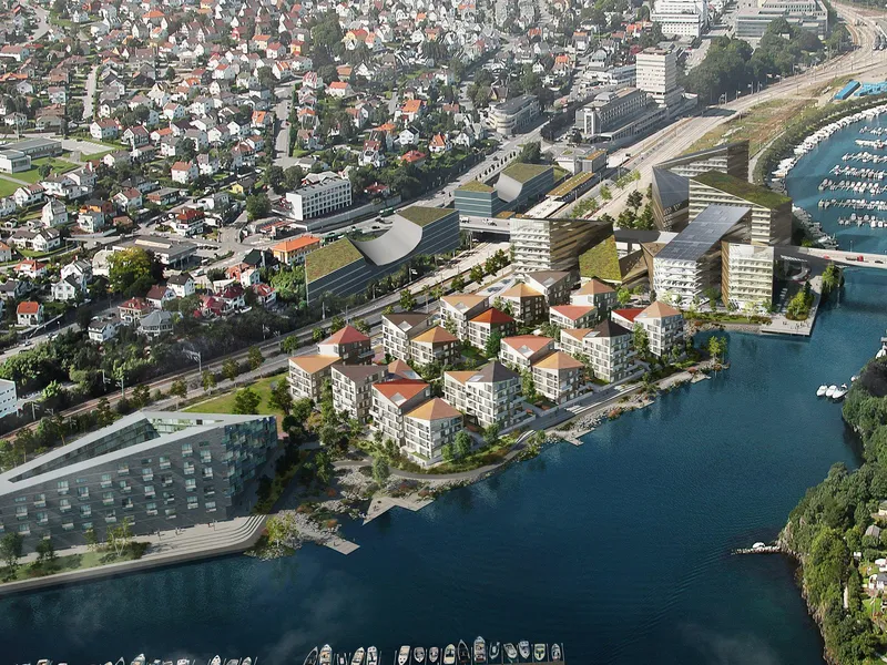 Oversiktsbilde/dronebilde av prosjektet