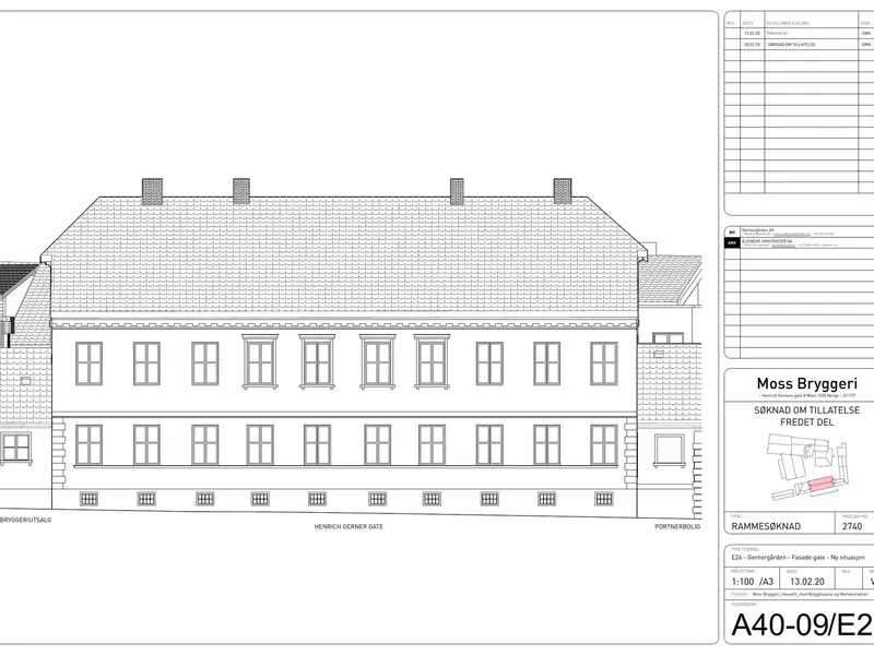 Fasade fra byggesøknad