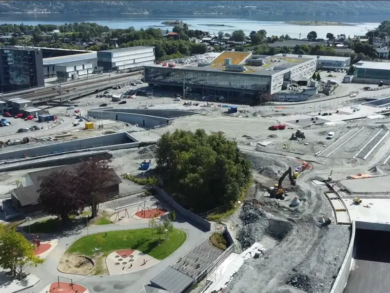 Dronebilde rundkjøring Jåttå - Klikk for stort bilde