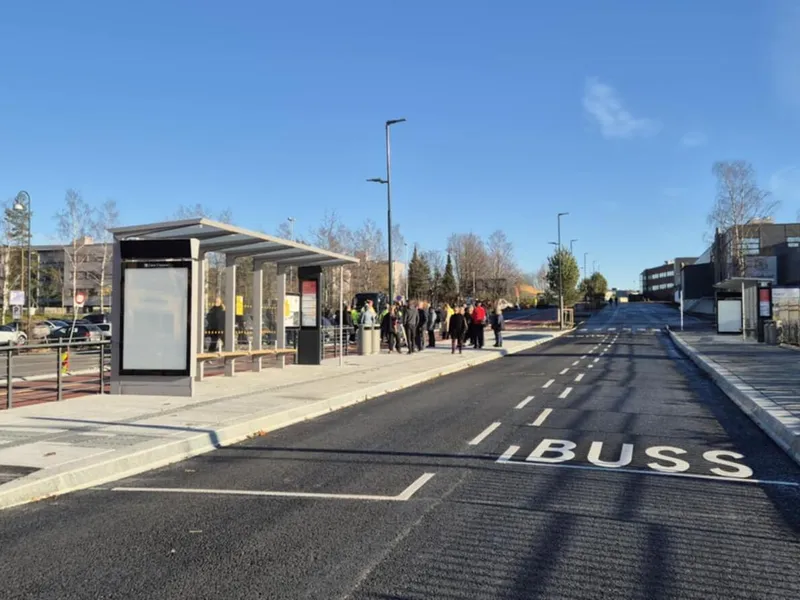 Den nye bussholdeplassen i Bygata øst