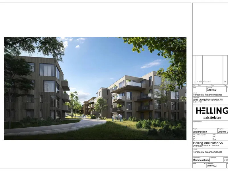 Perspektiv fra byggesøknad