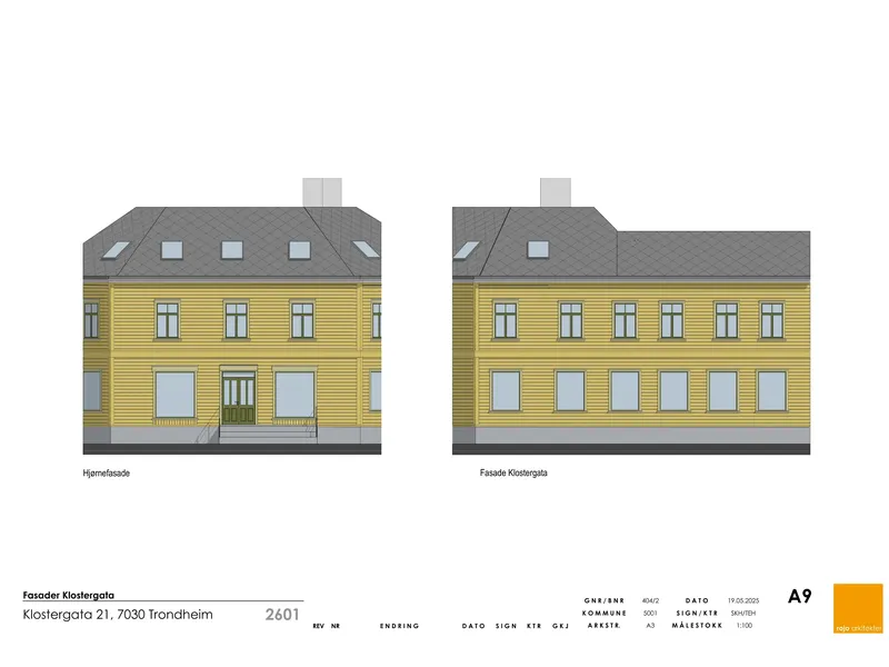 Fasade fra byggesøknad