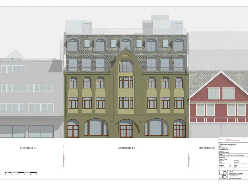 Fasade fra byggesøknad