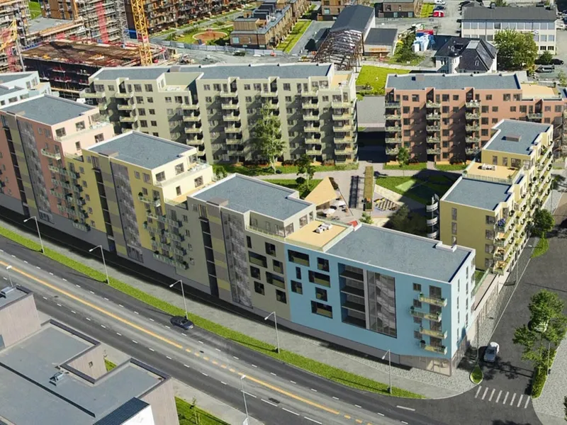 Slik ble Lilleby Triangel presentert da Ladejarlen Utvikling og Betonmast Trøndelag inngikk kontrakt i slutten av november 2018.. Illustrasjon: Skibnes arkitekter / XR