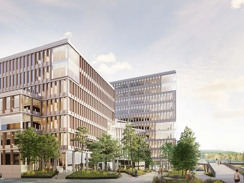 Campus Ullevål blir en forskningsnode for klima, energi, miljø og geofag med 1500 arbeidsplasser i hjertet av Oslo. Illustrasjon Schmidt Hammer Lassen