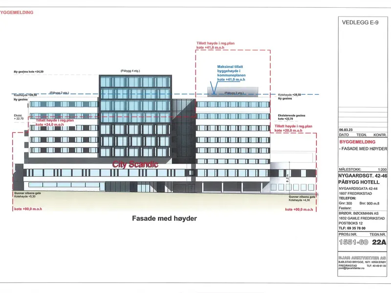 Fasade fra byggesøknad