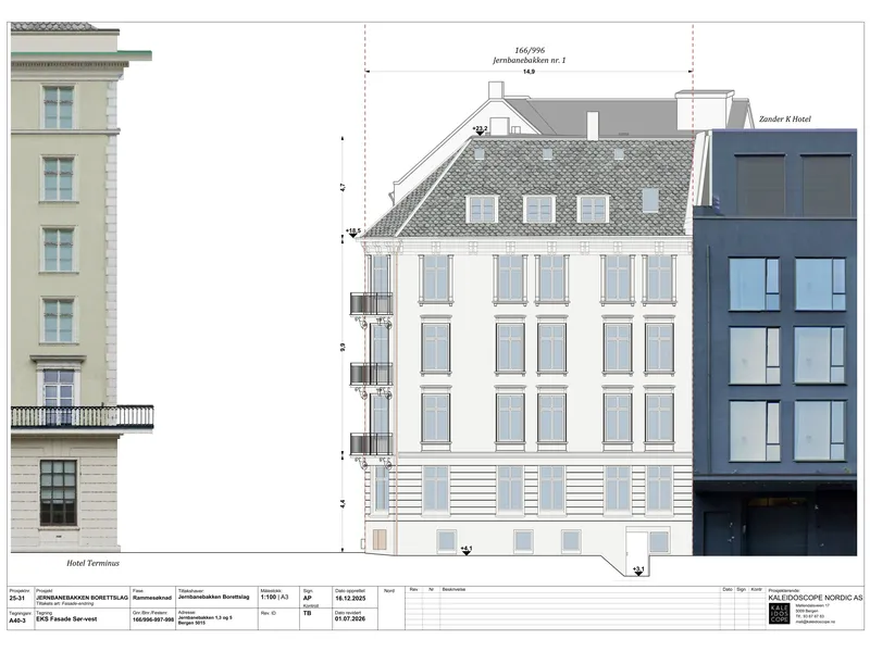 Fasade fra byggesøknad
