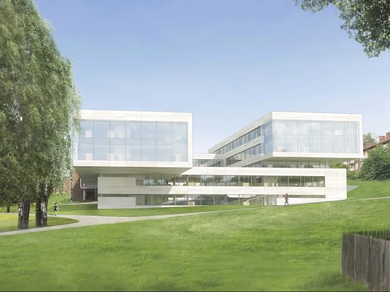 Skanska skal utvide Veritas-senteret på Høvik. Illustrasjon: Lund+Slaatto Arkitekter