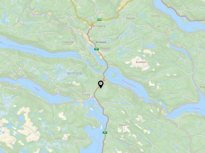 Kart - Lokalisering av masseuttak Vrådal 