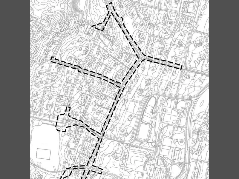 Planavgrensing av fortau - Klikk for stort bilde