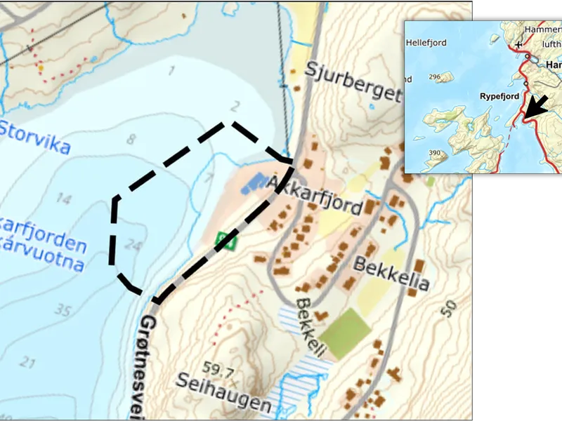 Kart som viser plassering av reguleringsområdet - Klikk for stort bilde