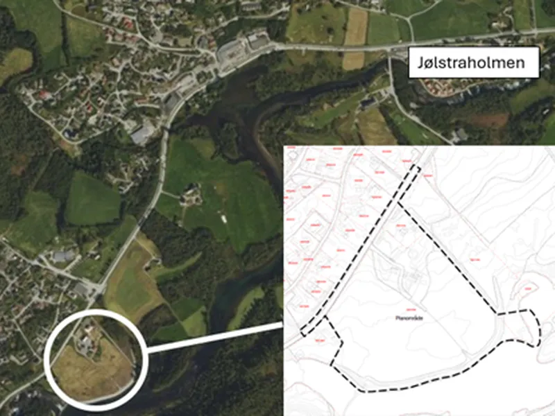 plassering av planområddet på Vassenden - Klikk for stort bilete