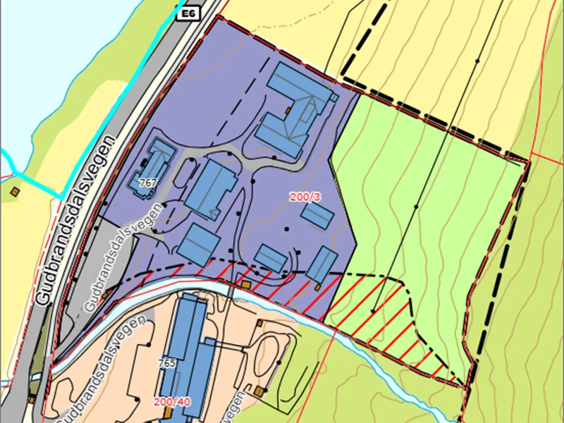 Detaljregulering Gudbrandsdalsvegen 767 - Klikk for stort bilde