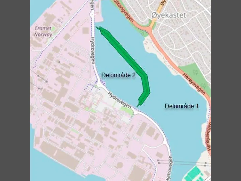Kart som viser Gunnekleivfjorden.