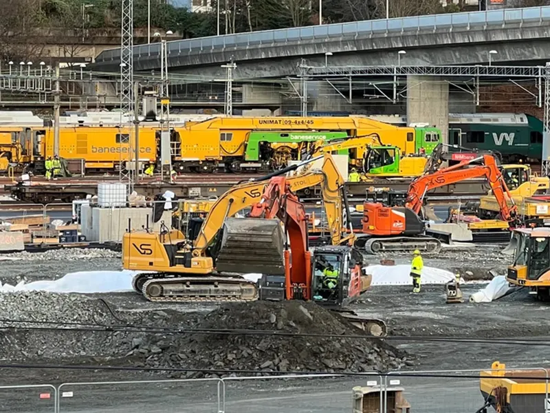 Arbeidsområdet i Bergen sentrum var svært trangt og utfordrende for gjennomføringen.