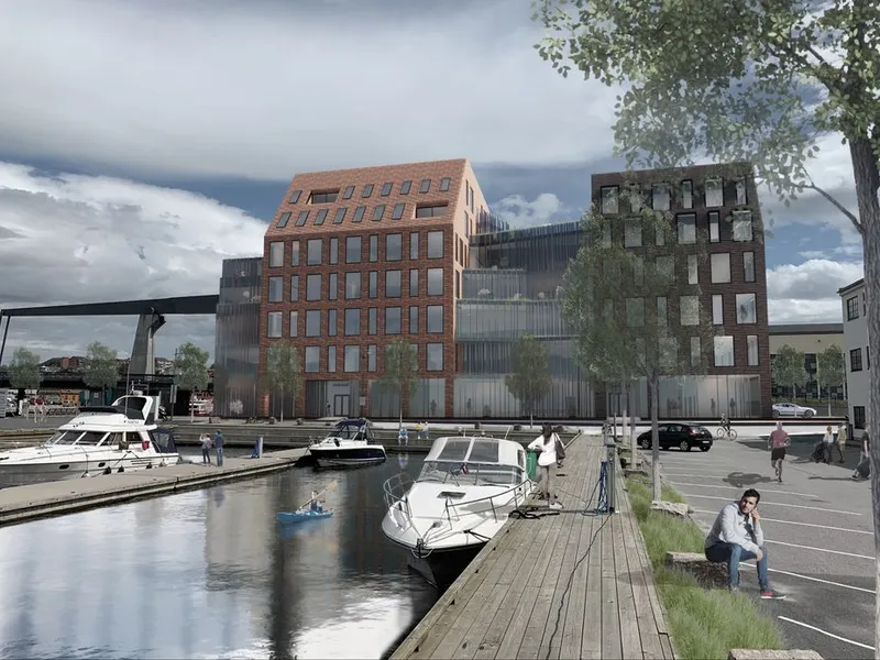 AF Gruppen skal på oppdrag fra Værste AS bygge Dokka 6 på Værstetorvet i Fredrikstad. Ill. Griff arkitektur.