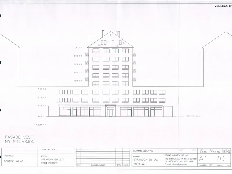 Fasade fra byggesøknad