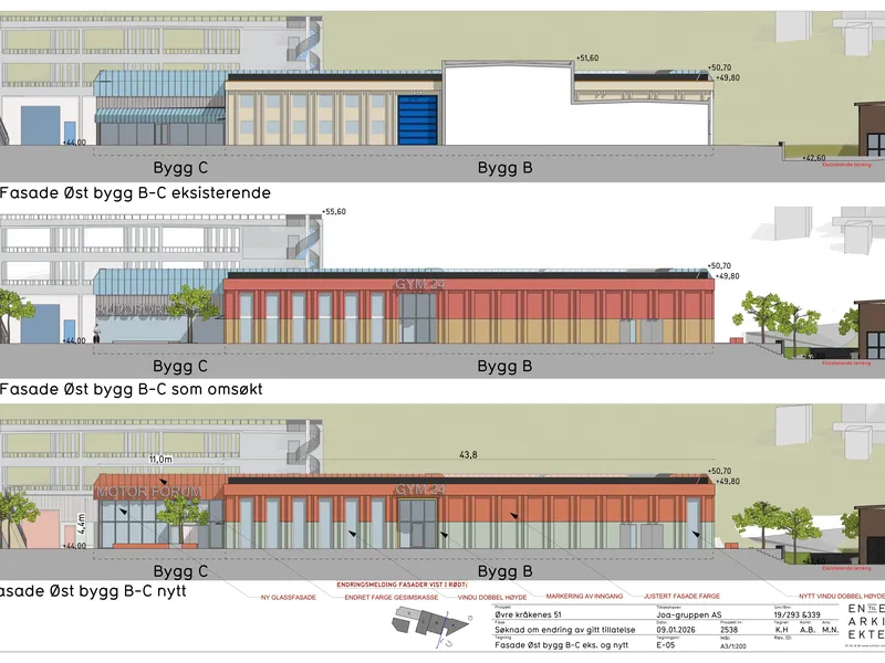 Fasade fra byggesøknad