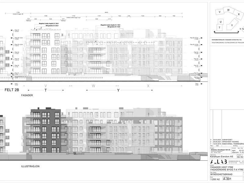 Fasade fra byggesøknad