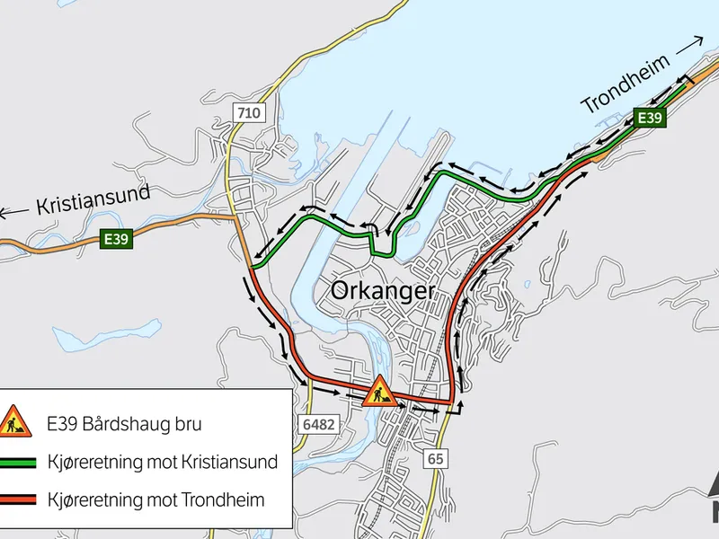 Kart trafikkmønster: Statens vegvesen.