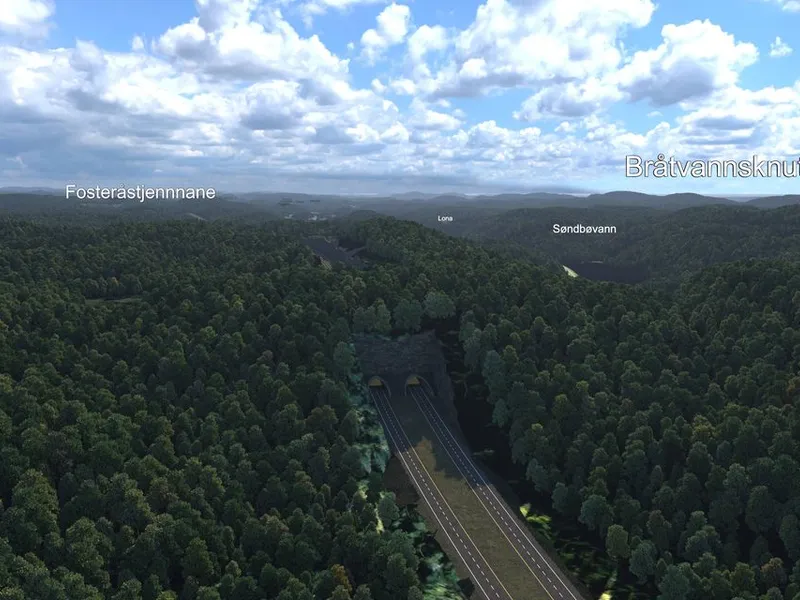 Illustrasjon tunnel Kragerø som er en av de seks kommunene som inngår i plansamarbeidet for ny E18 Tvedestrand-Bamble
