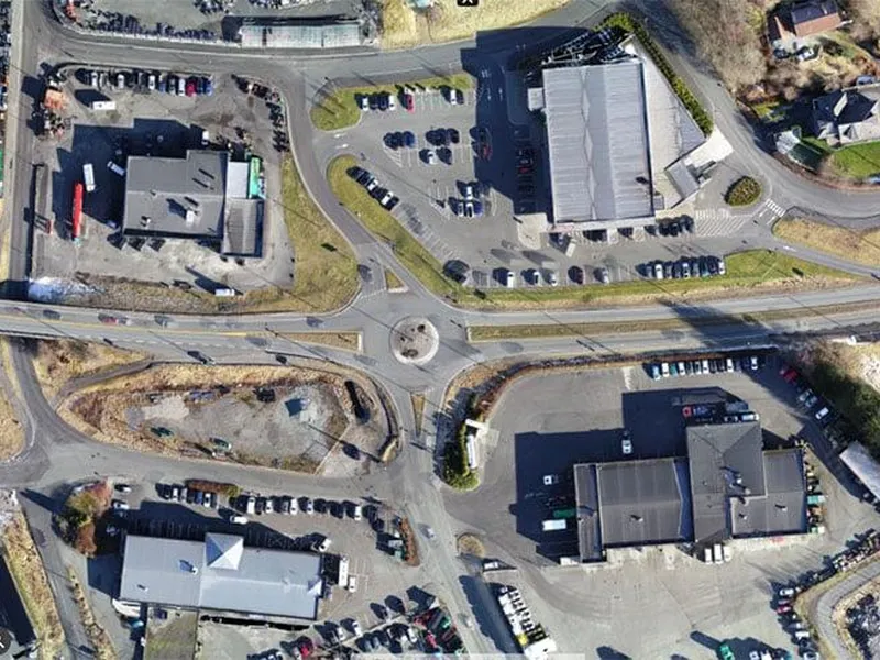 Dronefoto av Frakkagjerd.