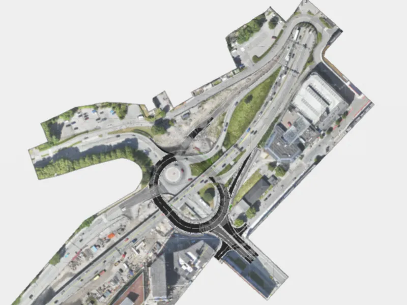 Foreløpig illustrasjon av midlertidig rundkjøring - E18-E39 Gartnerløkka-Kolsdalen