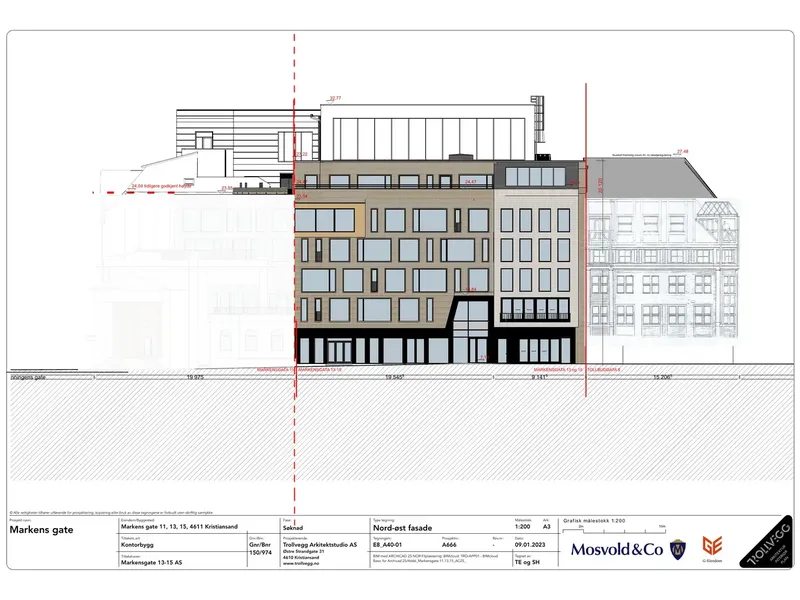 Fasade fra byggesøknad