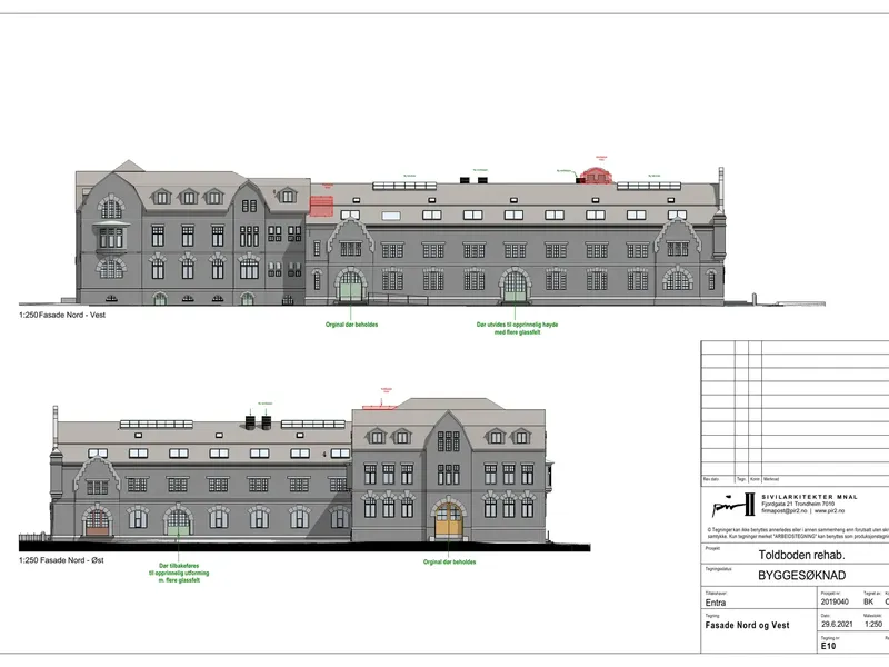 Fasade fra byggesøknad