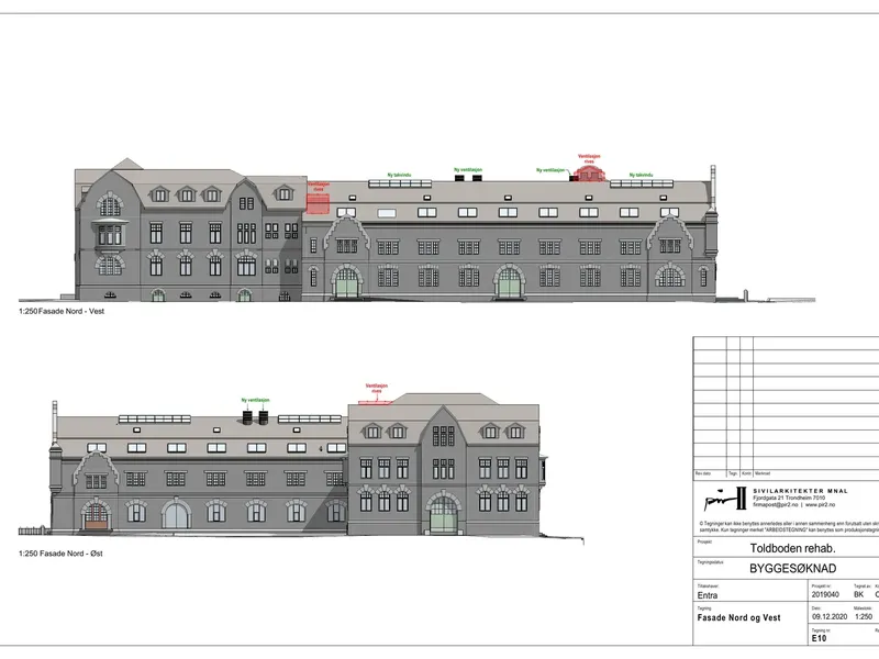 Fasade fra byggesøknad