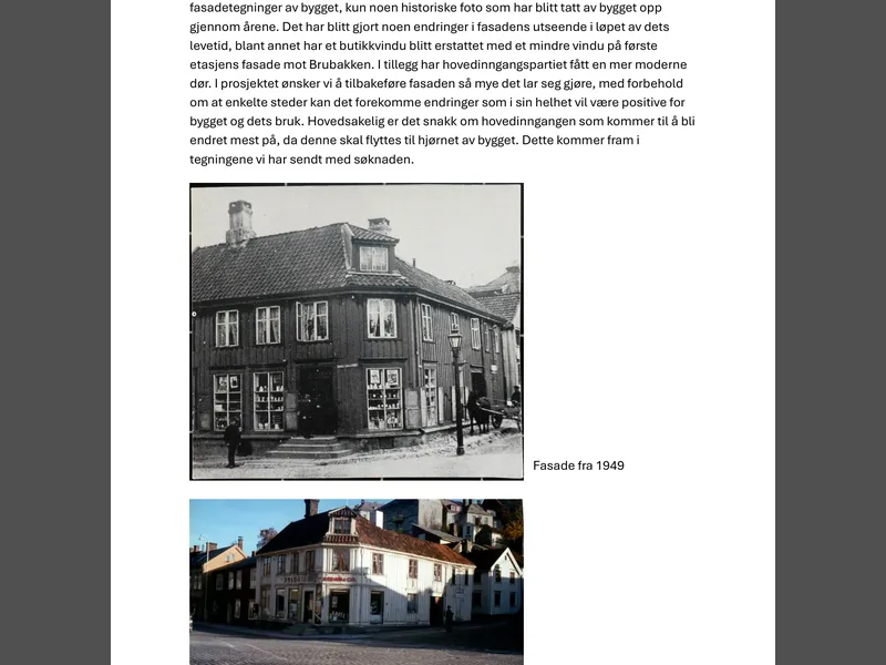 Fasade fra byggesøknad