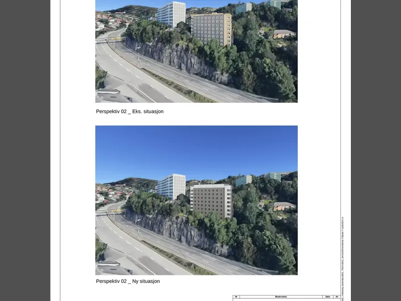 Perspektiv fra byggesøknad