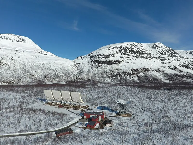 EISCAT sitt anlegg i Ramfjorden utenfor Tromsø.
