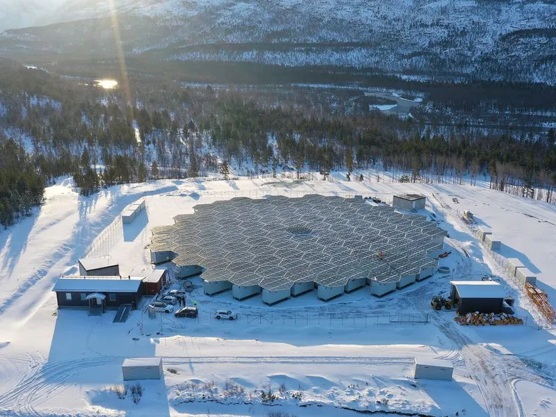 Der nesten ferdige EISCAT_3D-anlegget i Skibotn utenfor Tromsø