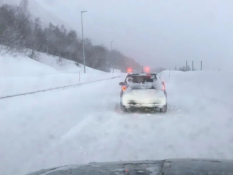 E6 over Kvænangsfjellet må ofte stenge vinterstid på grunn av krevende kjøreforhold. Foto: Nye Veier