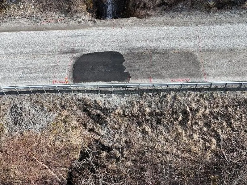 Her ser vi det aktuelle området på E6 sør for Kvenflogtunnelen. Foto: Mesta