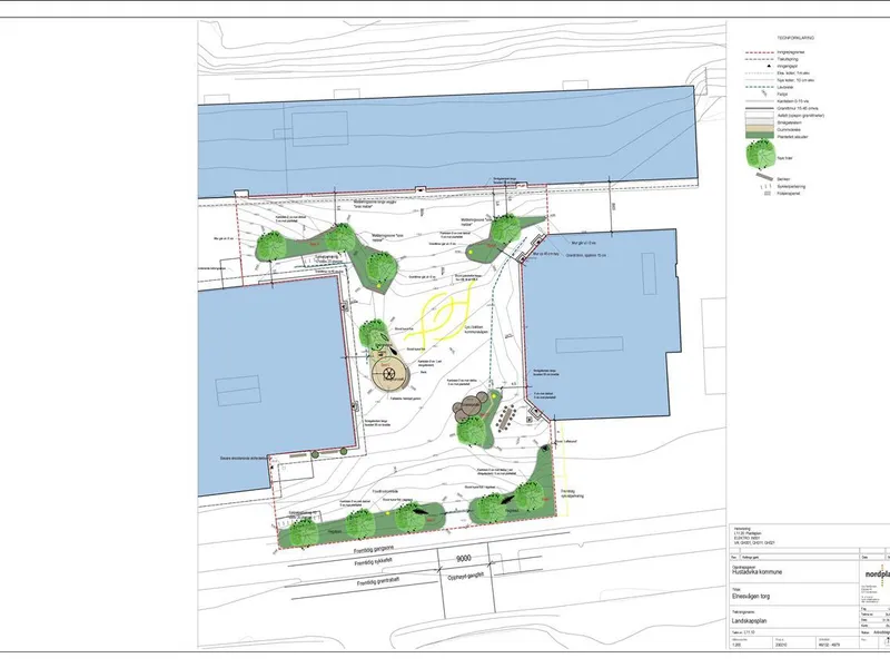 Skisse torget i Elnesvågen - Klikk for stort bilde