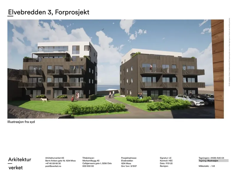 Fasade fra byggesøknad