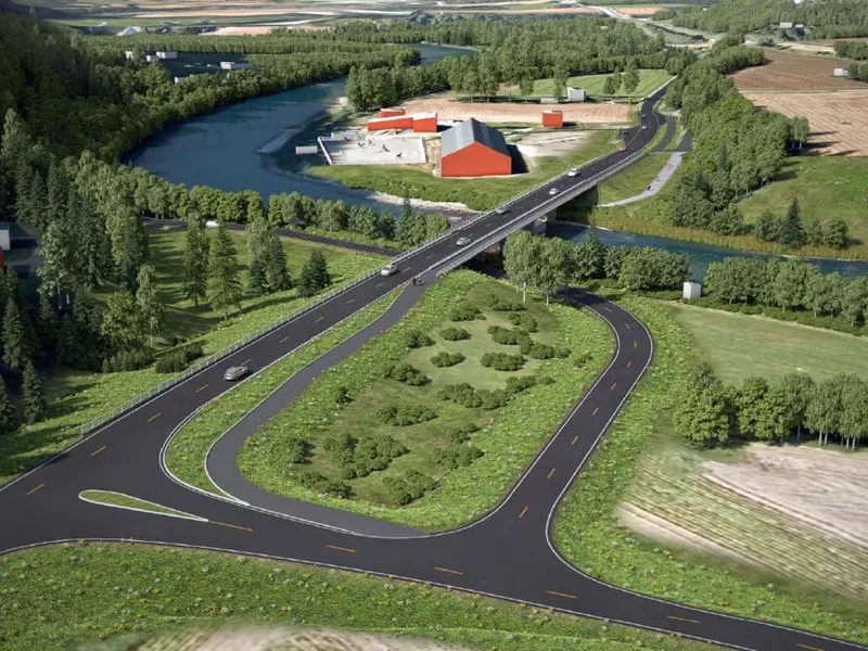 Consto bygger Elverhøybrua på riksvei 70 i Sunndal kommune i Møre og Romsdal. Illustrasjon: Rambøll