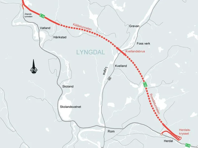 Ny E39 gjennom Lyngdal flytter trafikken bort fra tettbebygd strøk.