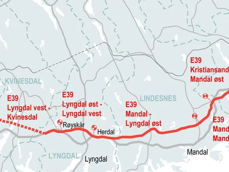 Nye Veier starter korridorsøk for den om lag 25 kilometer lange strekningen over Kvinesheia fra Røyskår i Lyngdal til kommunegrensen Kvinesdal/Flekkefjord